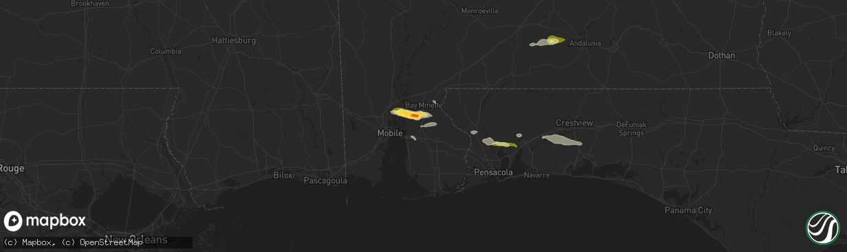 Hail map in Stapleton, AL on January 3, 2026
