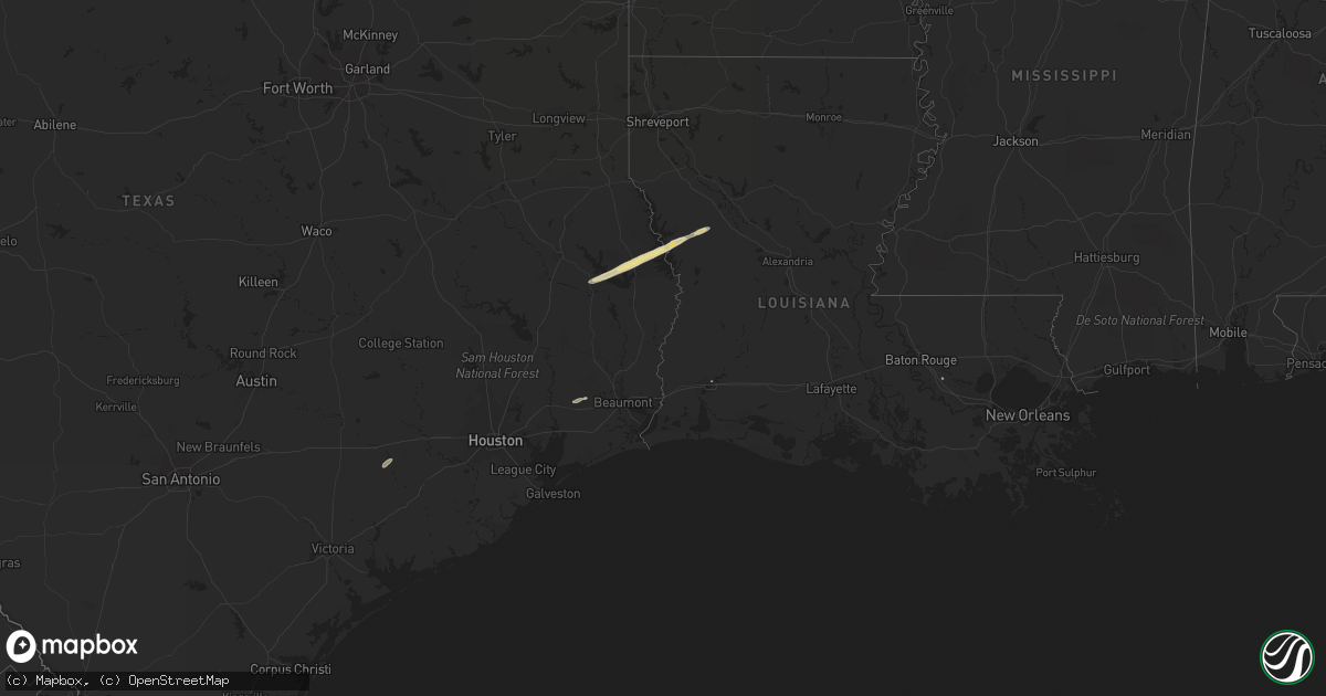 Hail map in Texas on January 4, 2011