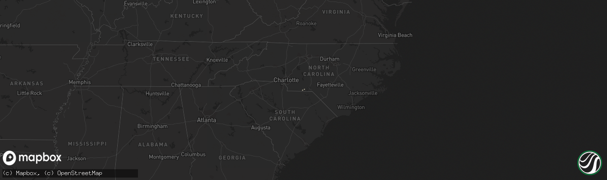 Hail map in North Carolina on January 4, 2015