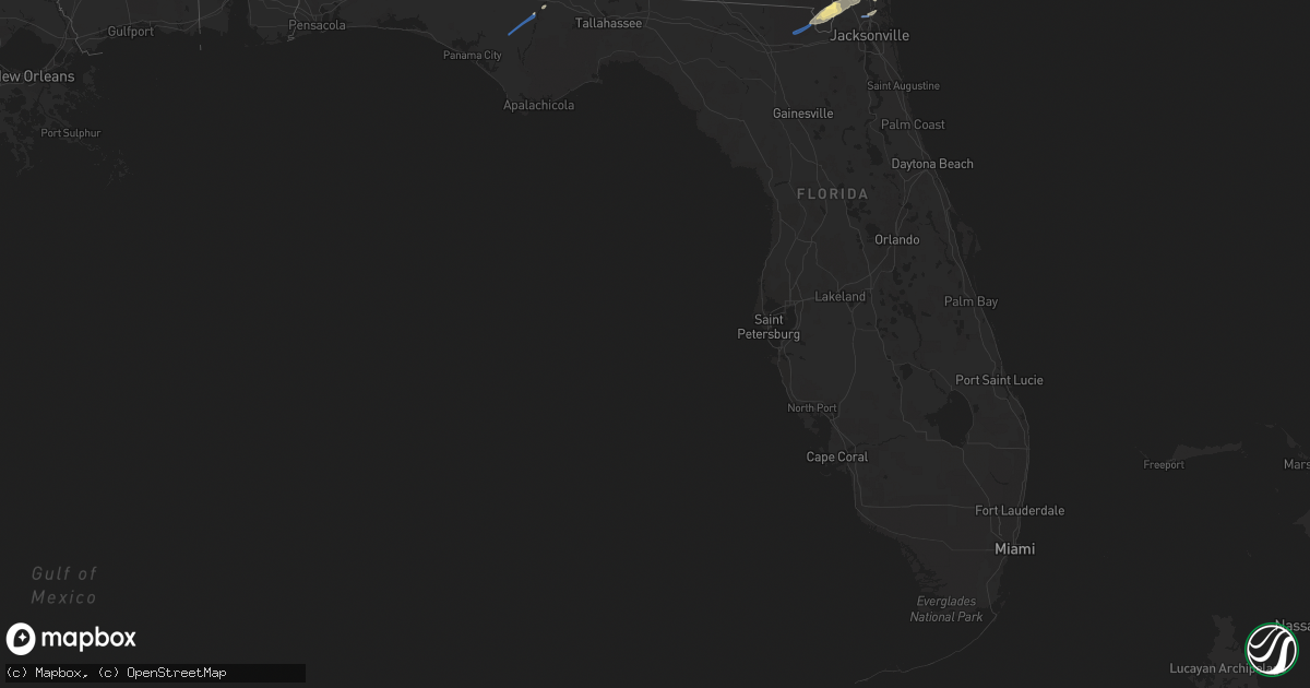Hail map in Florida on January 4, 2023