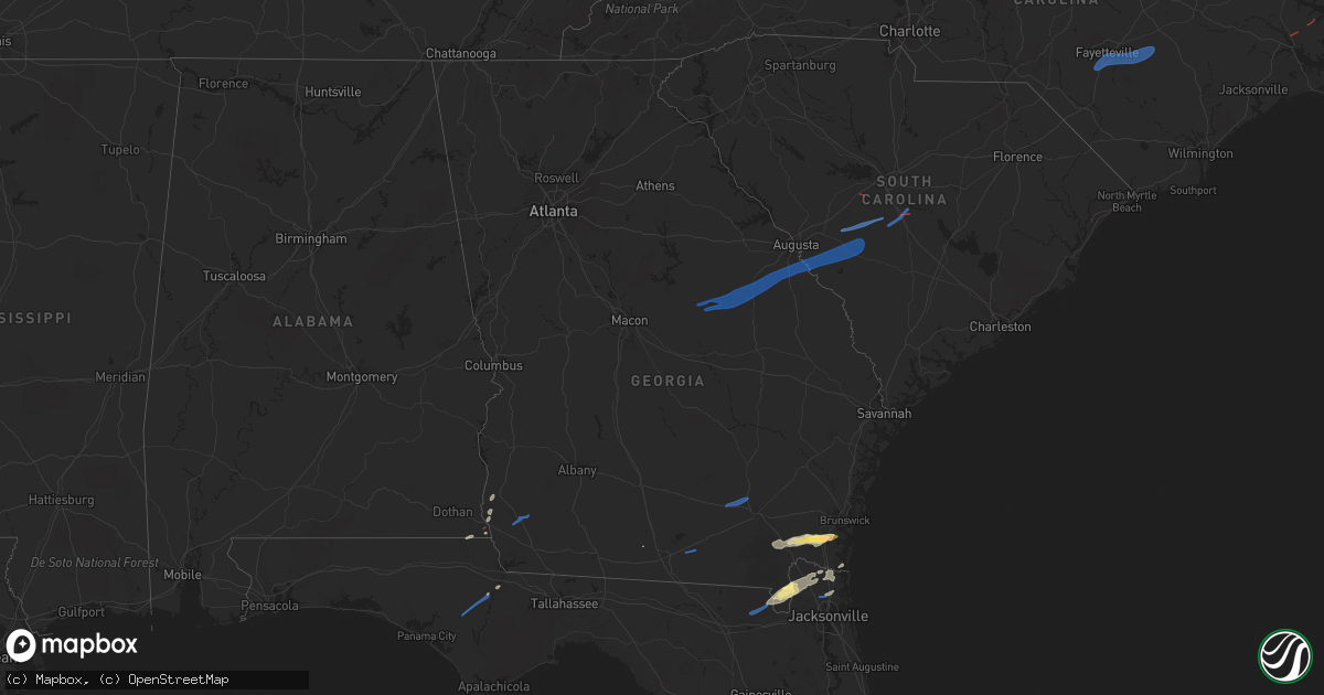 Hail map in Georgia on January 4, 2023