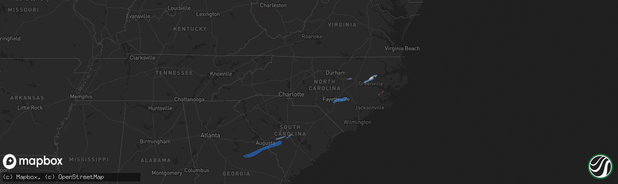 Hail map in North Carolina on January 4, 2023