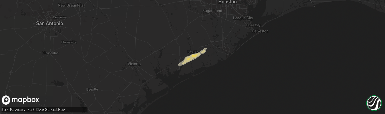 Hail map in Elmaton, TX on January 4, 2024