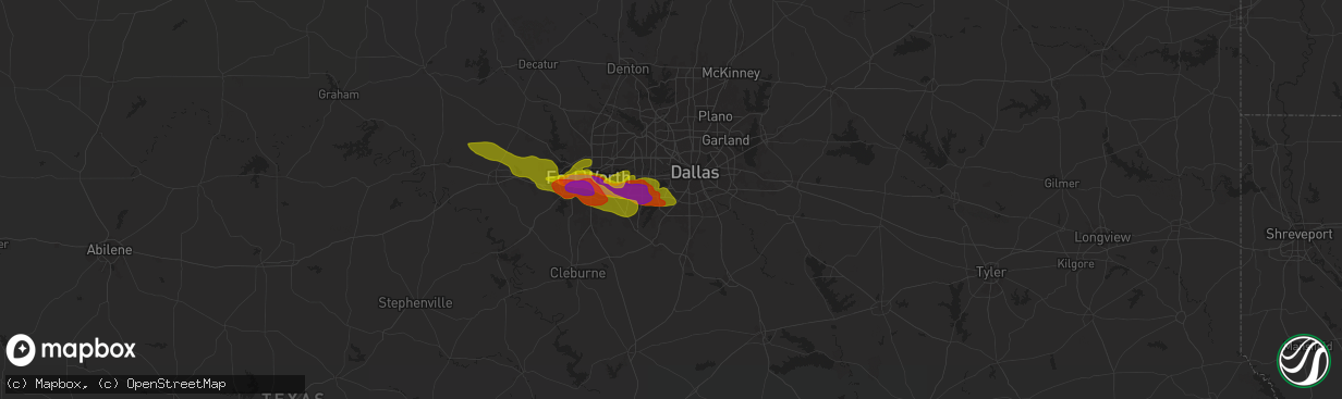 Hail map in Duncanville, TX on January 5, 1900