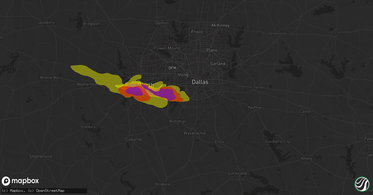 Hail map in Duncanville, TX on January 5, 1900