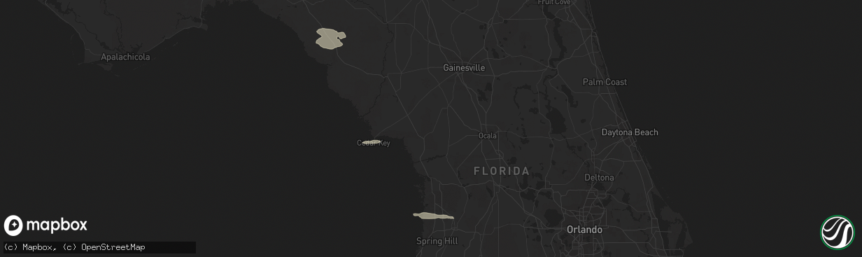 Hail map in Cedar Key, FL on January 5, 2011