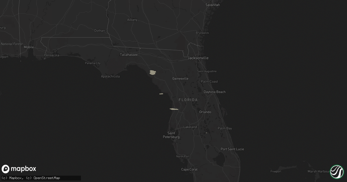 Hail map in Florida on January 5, 2011