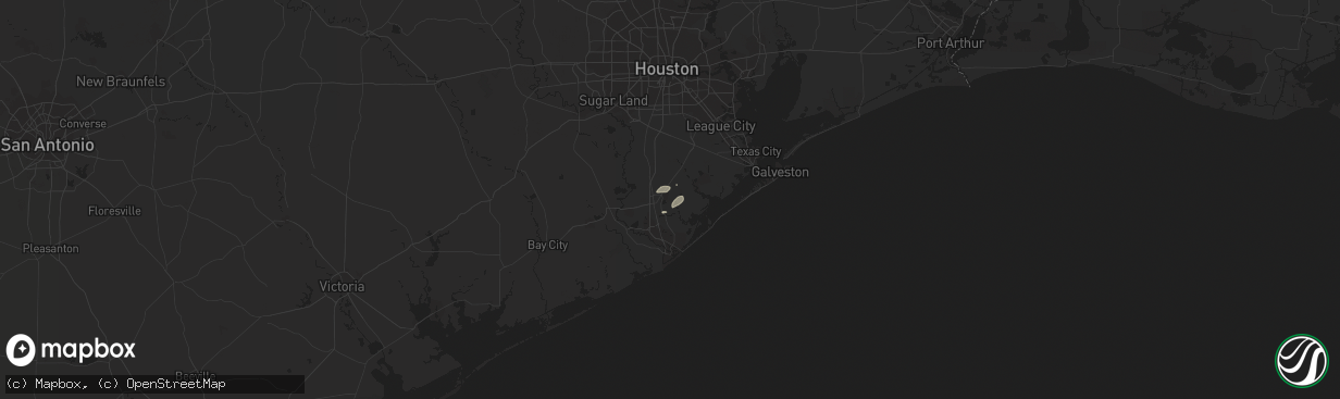 Hail map in Angleton, TX on January 5, 2024