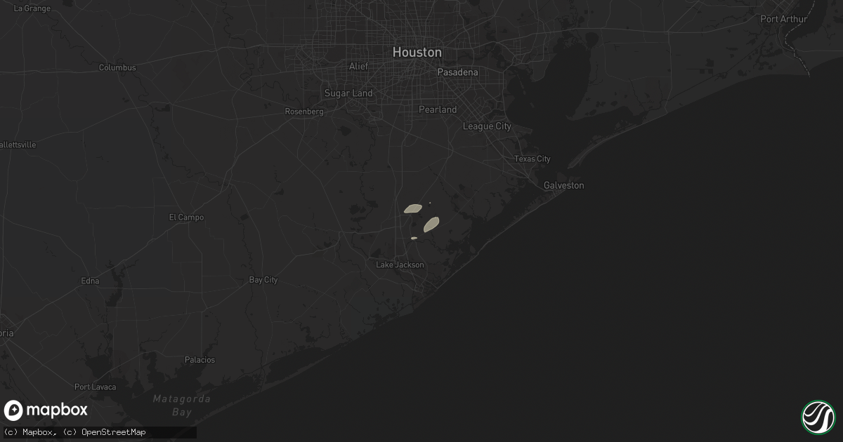 Hail map in Danbury, TX on January 5, 2024