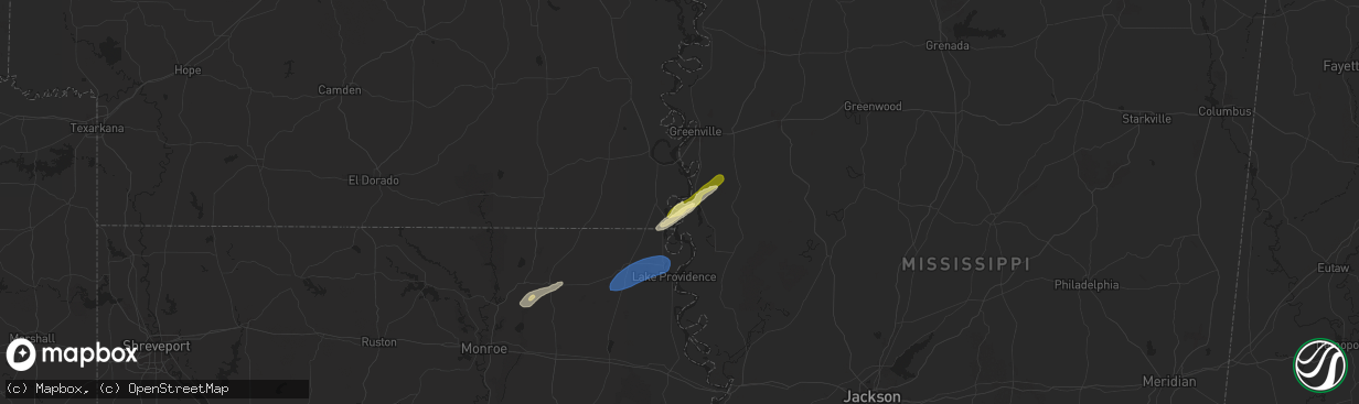 Hail map in Chatham, MS on January 5, 2025