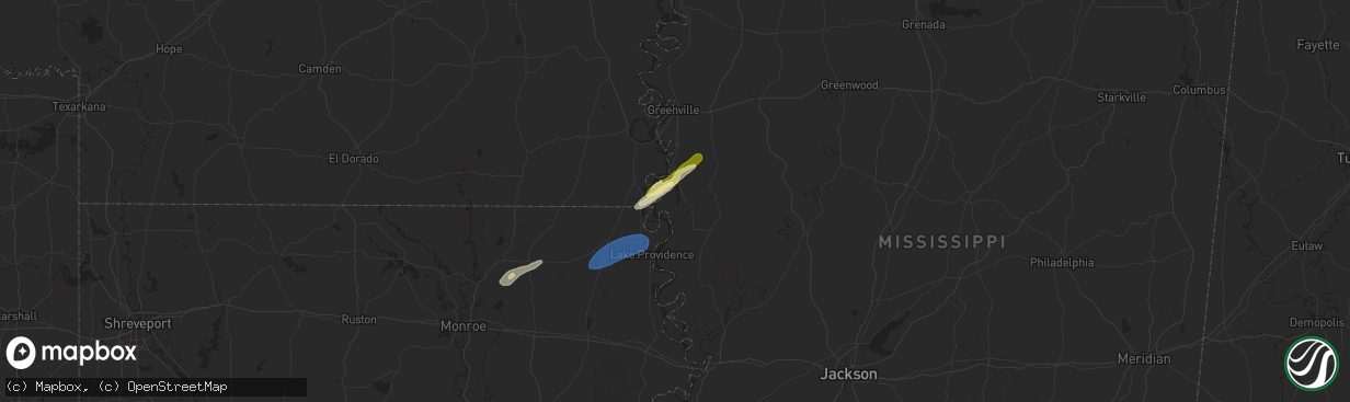 Hail map in Glen Allan, MS on January 5, 2025