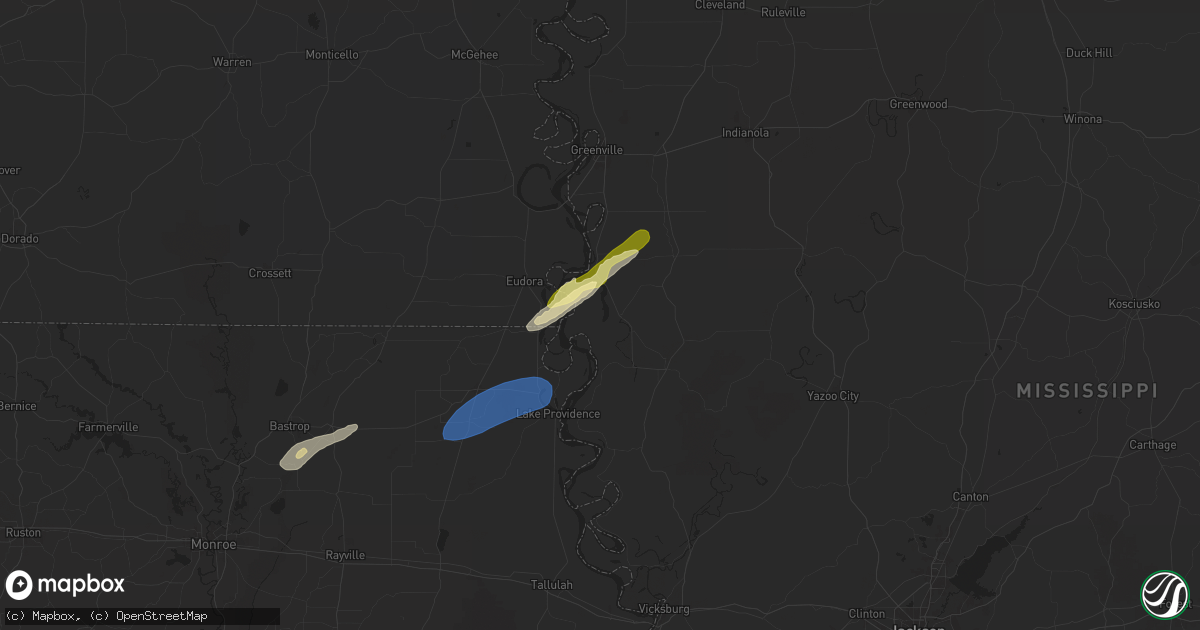 Hail map in Glen Allan, MS on January 5, 2025