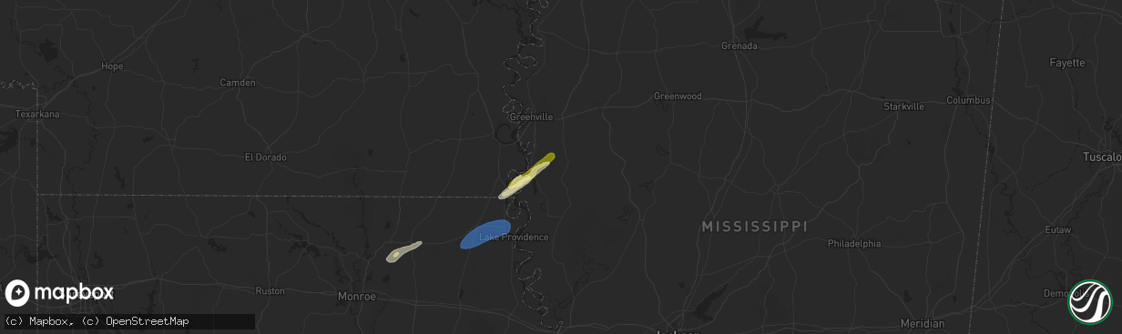 Hail map in Hollandale, MS on January 5, 2025