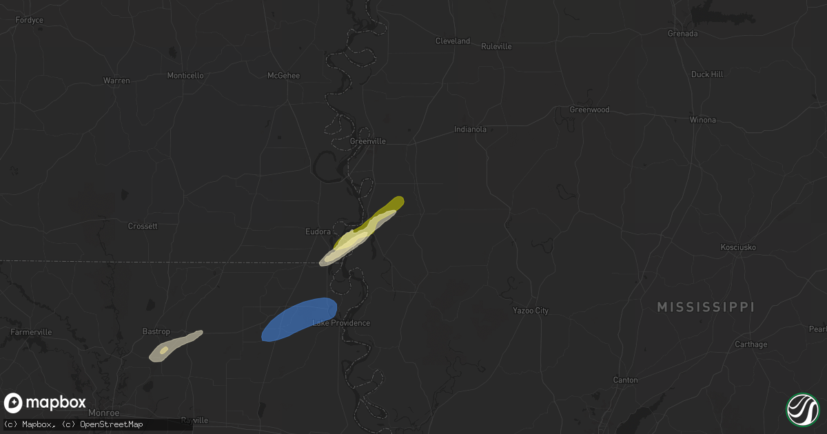 Hail map in Hollandale, MS on January 5, 2025