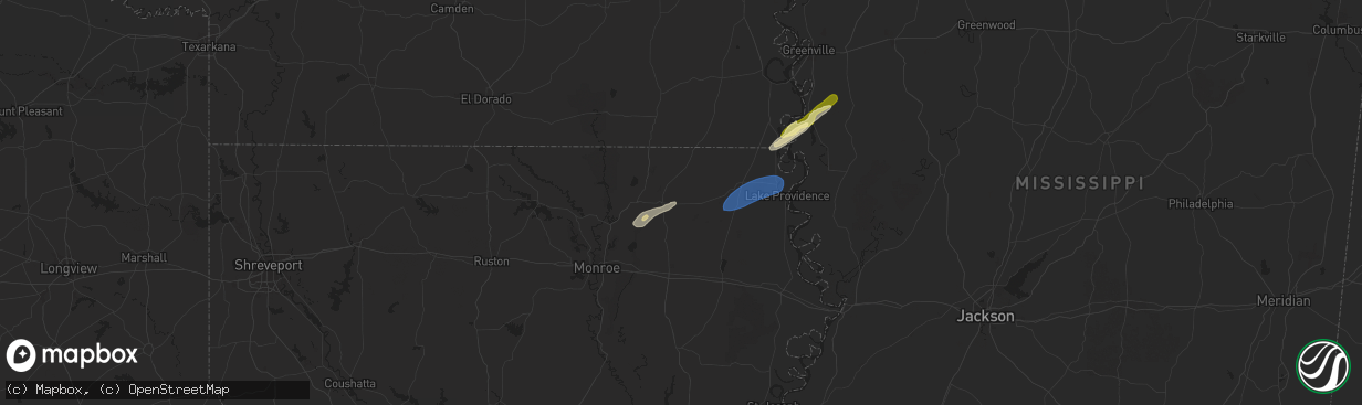 Hail map in Mer Rouge, LA on January 5, 2025