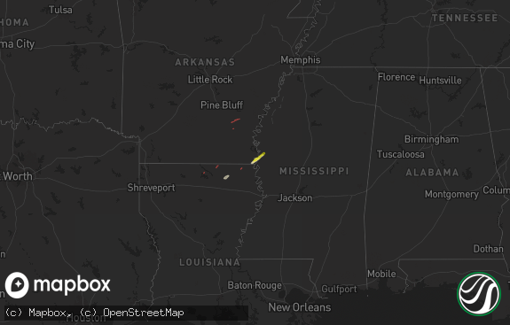 Hail map preview on 01-05-2025