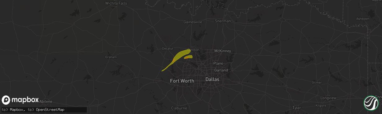 Hail map in Argyle, TX on January 6, 1900