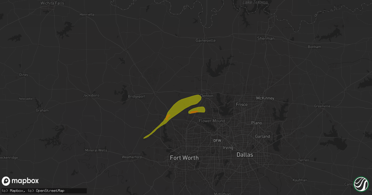Hail map in Ponder, TX on January 6, 1900