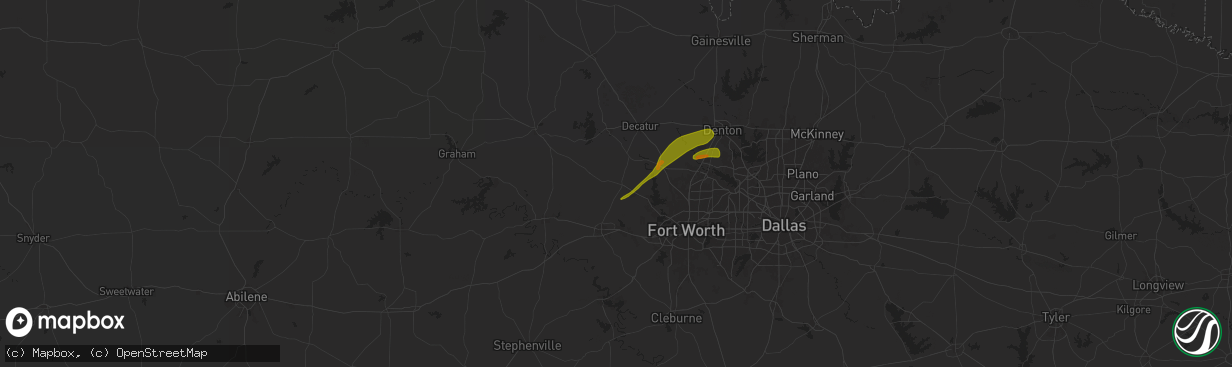 Hail map in Springtown, TX on January 6, 1900