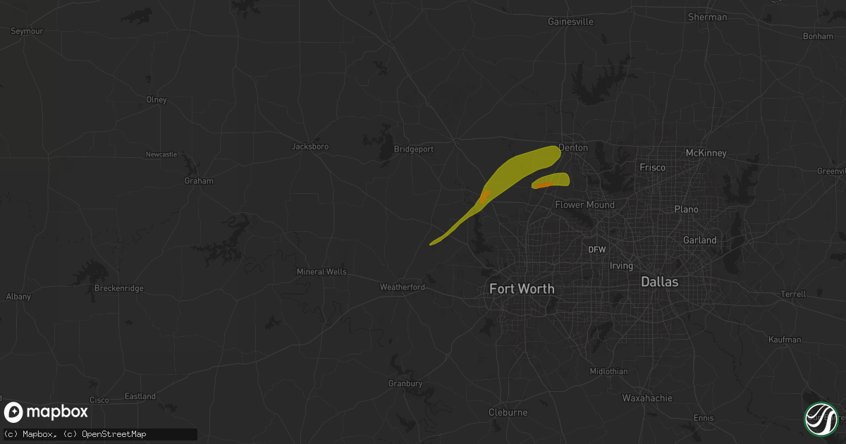Hail map in Springtown, TX on January 6, 1900