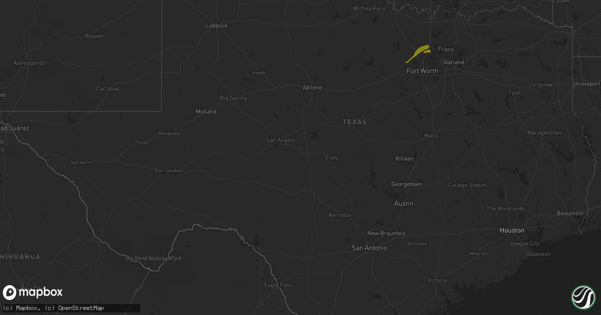 Hail map in Texas on January 6, 1900