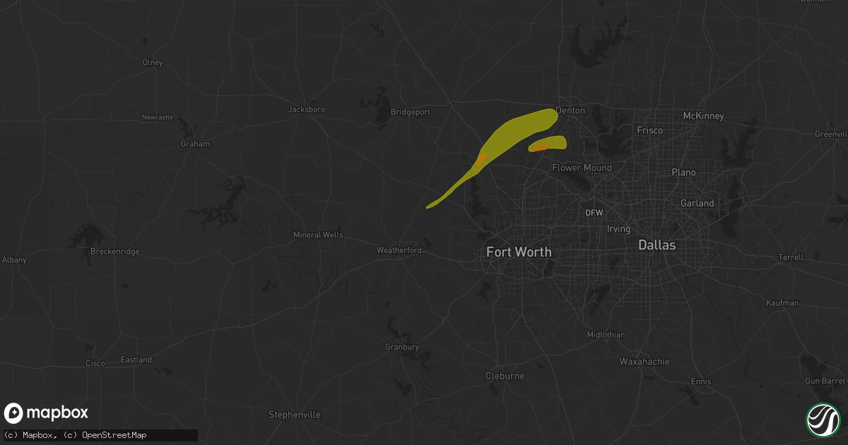 Hail map in Weatherford, TX on January 6, 1900