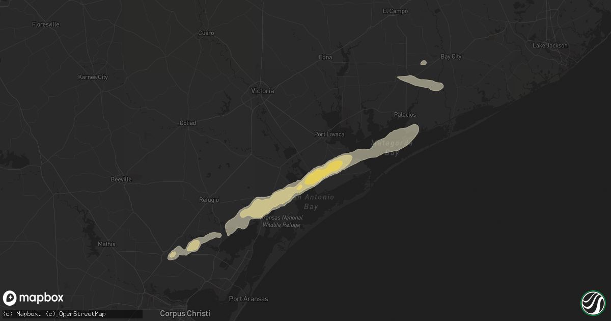 Hail map in Taft, TX on January 6, 2016