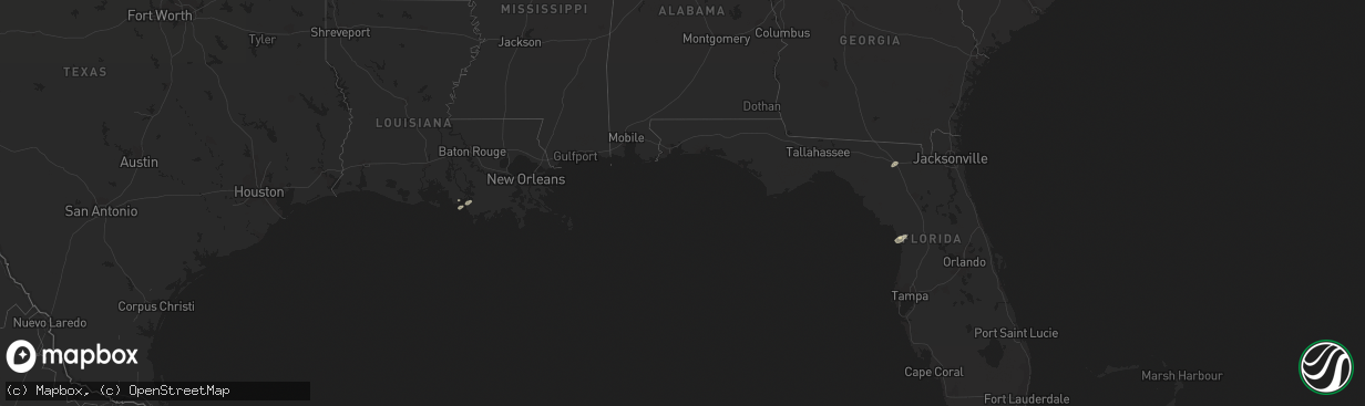 Hail map in Florida on January 6, 2017