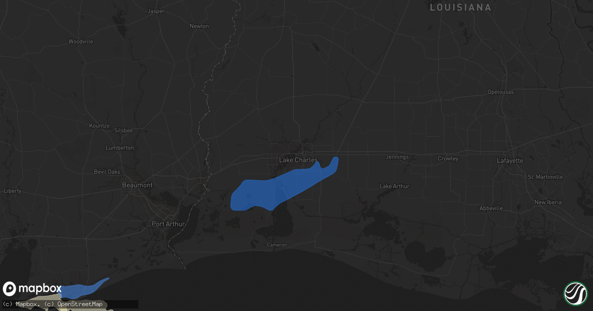 Hail map in Lake Charles, LA on January 6, 2021