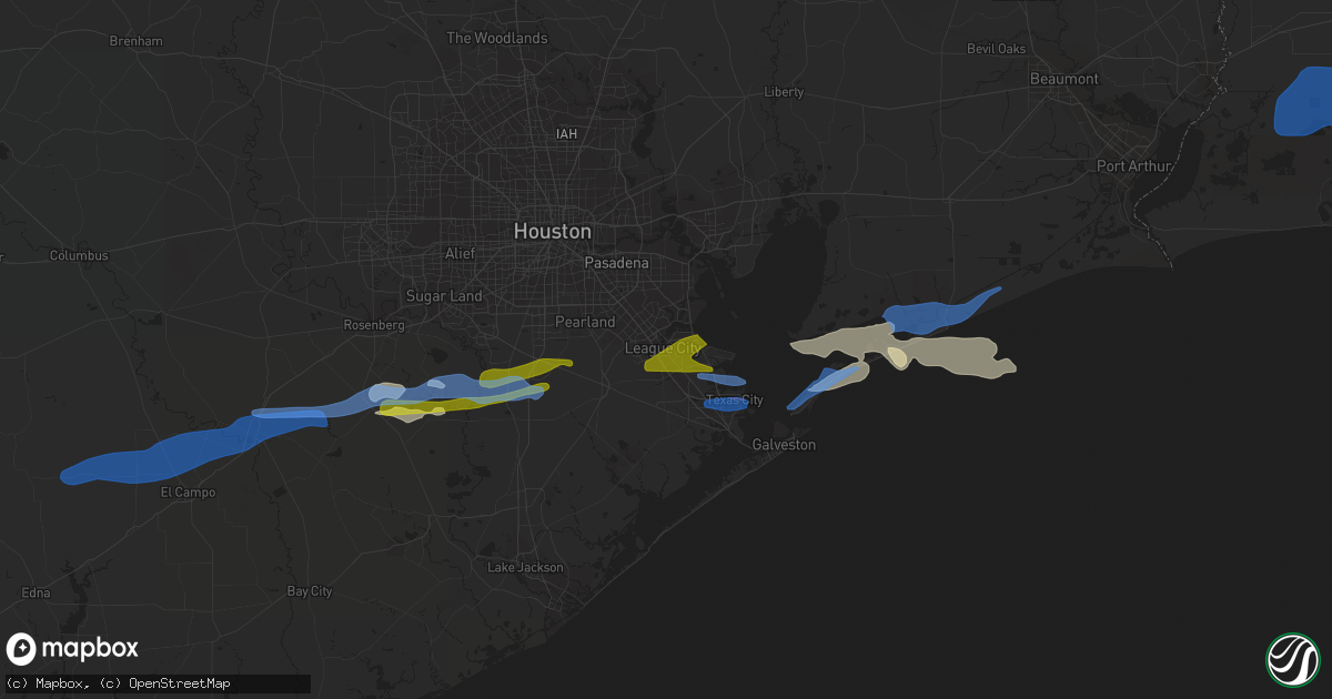 Hail map in League City, TX on January 6, 2021