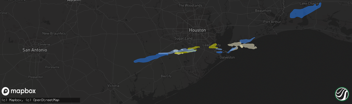 Hail map in Needville, TX on January 6, 2021