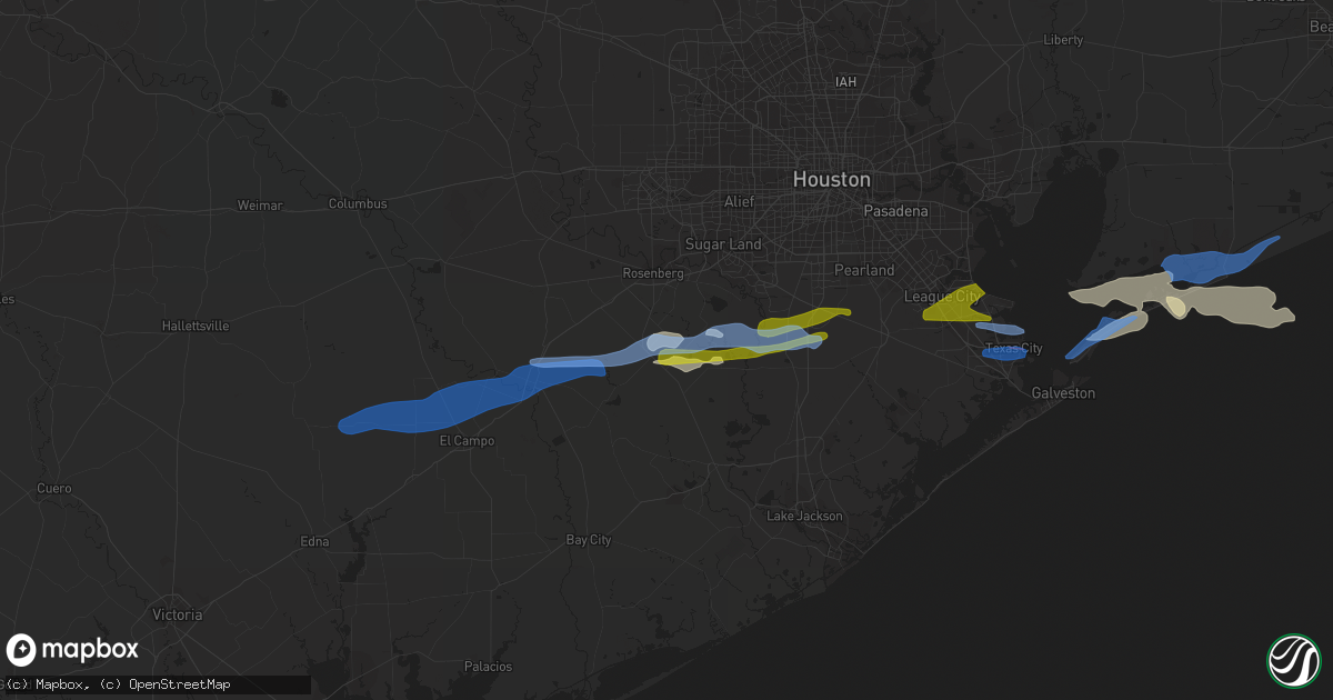 Hail map in Needville, TX on January 6, 2021