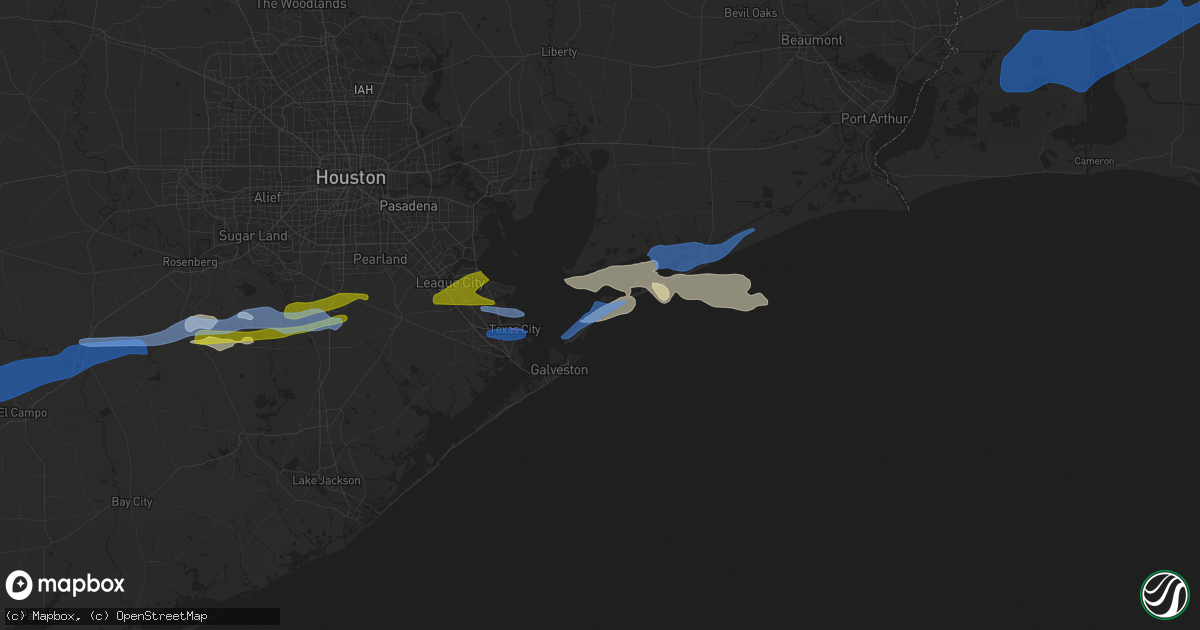 Hail map in Port Bolivar, TX on January 6, 2021