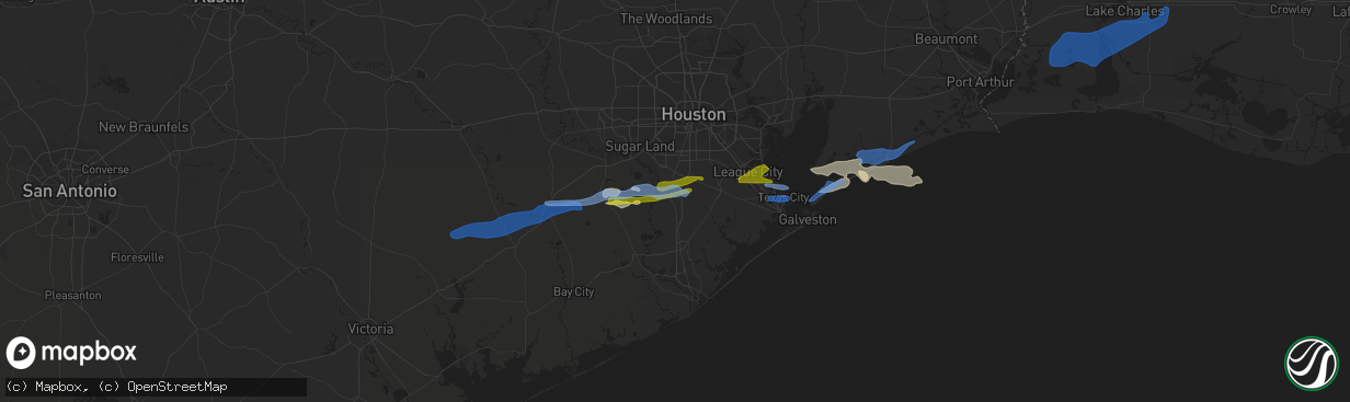 Hail map in Rosharon, TX on January 6, 2021