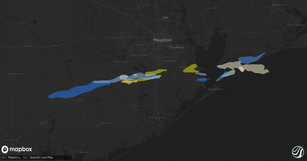 Hail map in Rosharon, TX on January 6, 2021