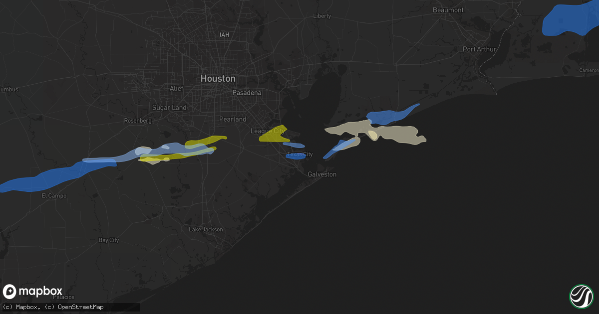 Hail map in Texas City, TX on January 6, 2021