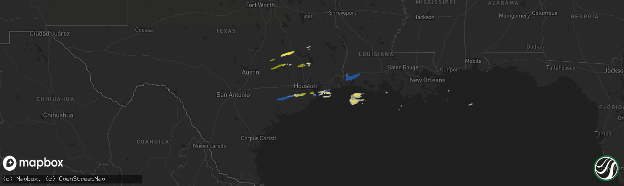 Hail map on January 6, 2021