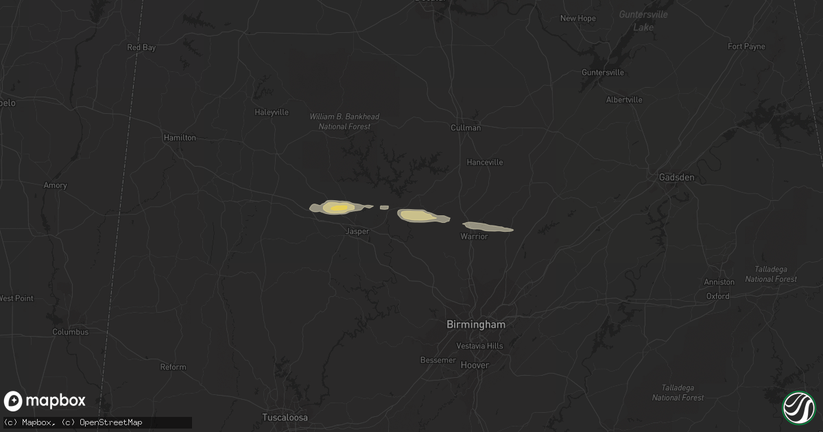 Hail map in Carbon Hill, AL on January 7, 2012