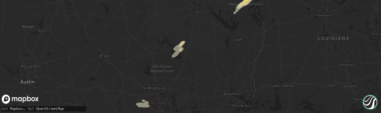 Hail map in Livingston, TX on January 7, 2023
