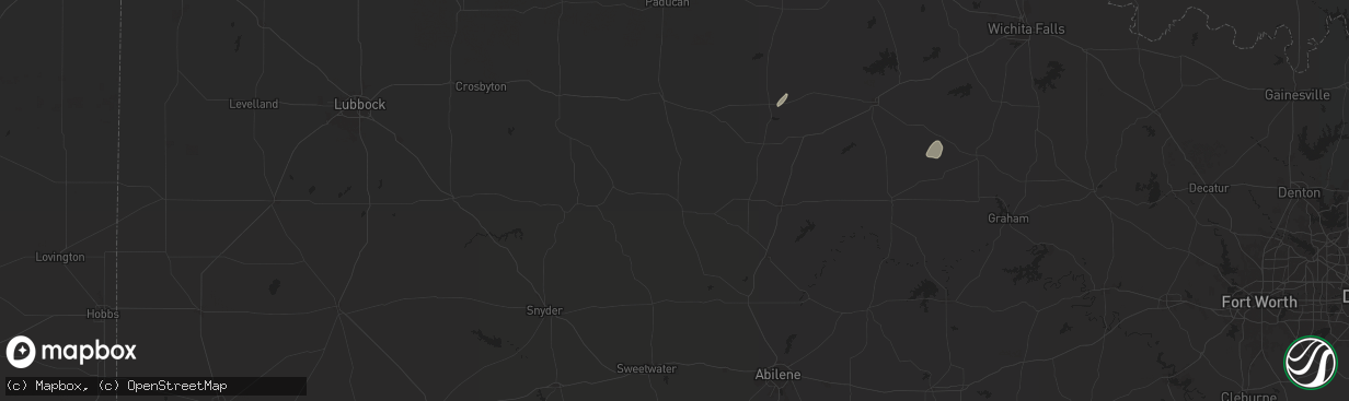 Hail map in Aspermont, TX on January 7, 2026