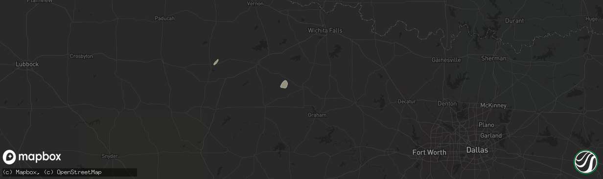 Hail map in Olney, TX on January 7, 2026