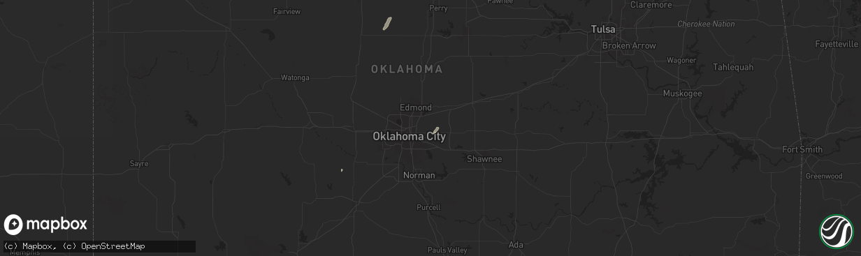 Hail map in Spencer, OK on January 7, 2026