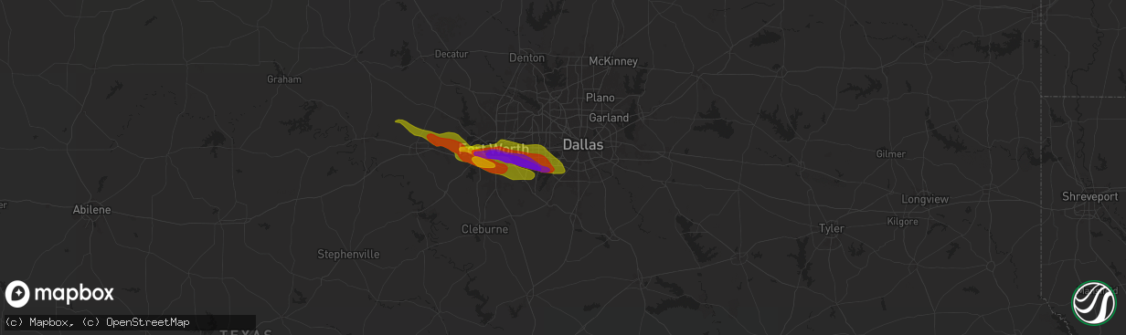 Hail map in Duncanville, TX on January 8, 1900