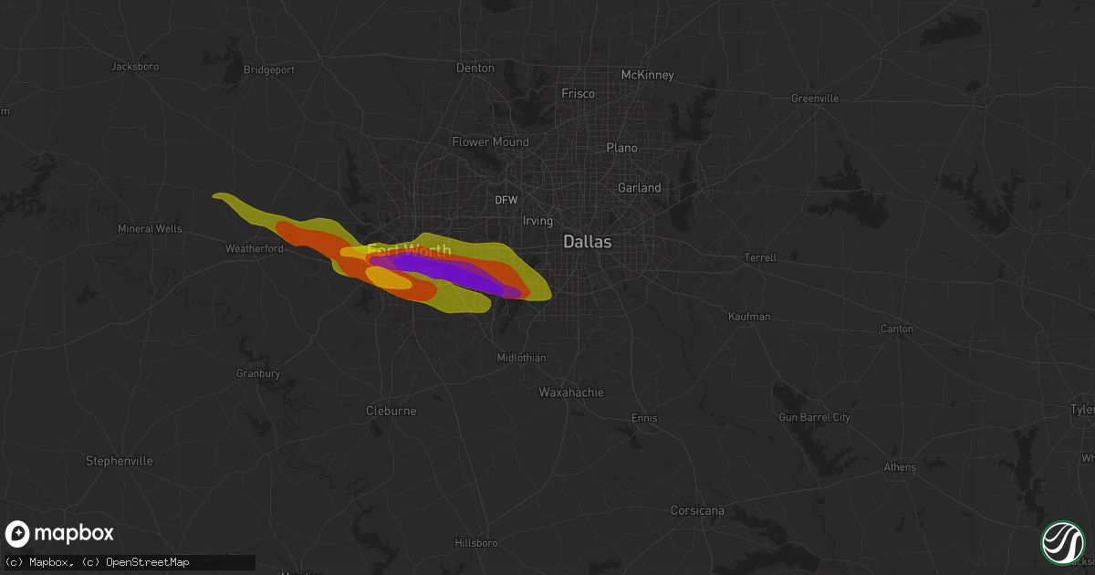 Hail map in Duncanville, TX on January 8, 1900