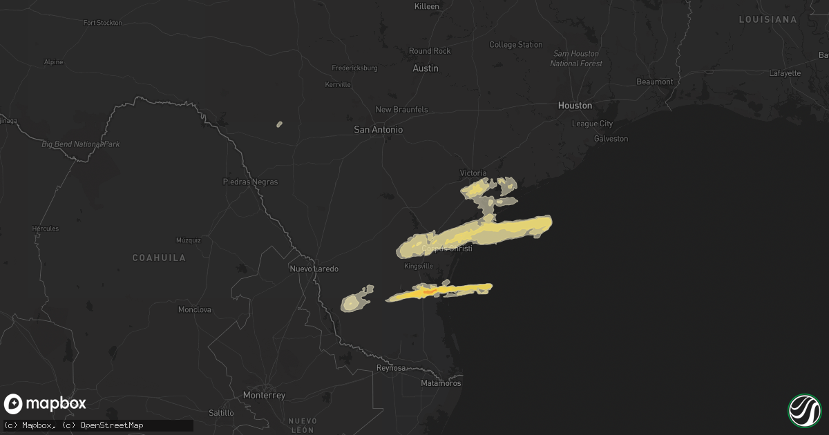 Hail map in Texas on January 8, 2011
