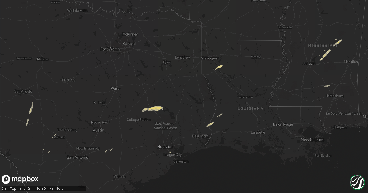 Hail map in Texas on January 8, 2012