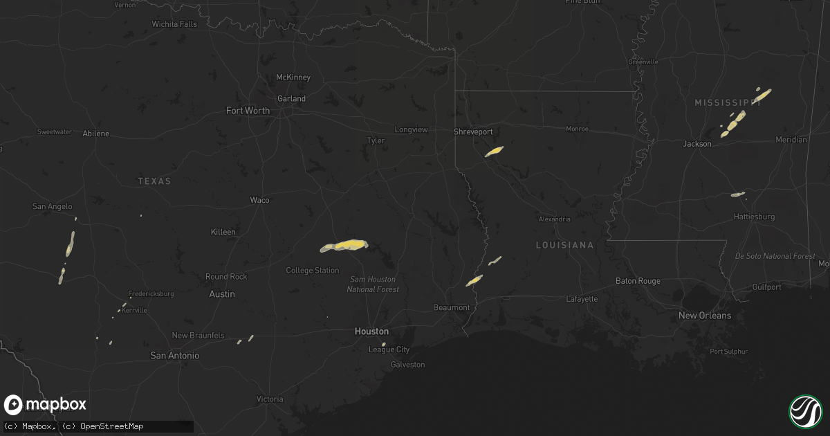 Hail map on January 8, 2012