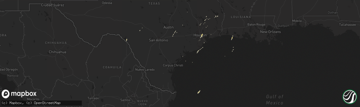 Hail map on January 8, 2013