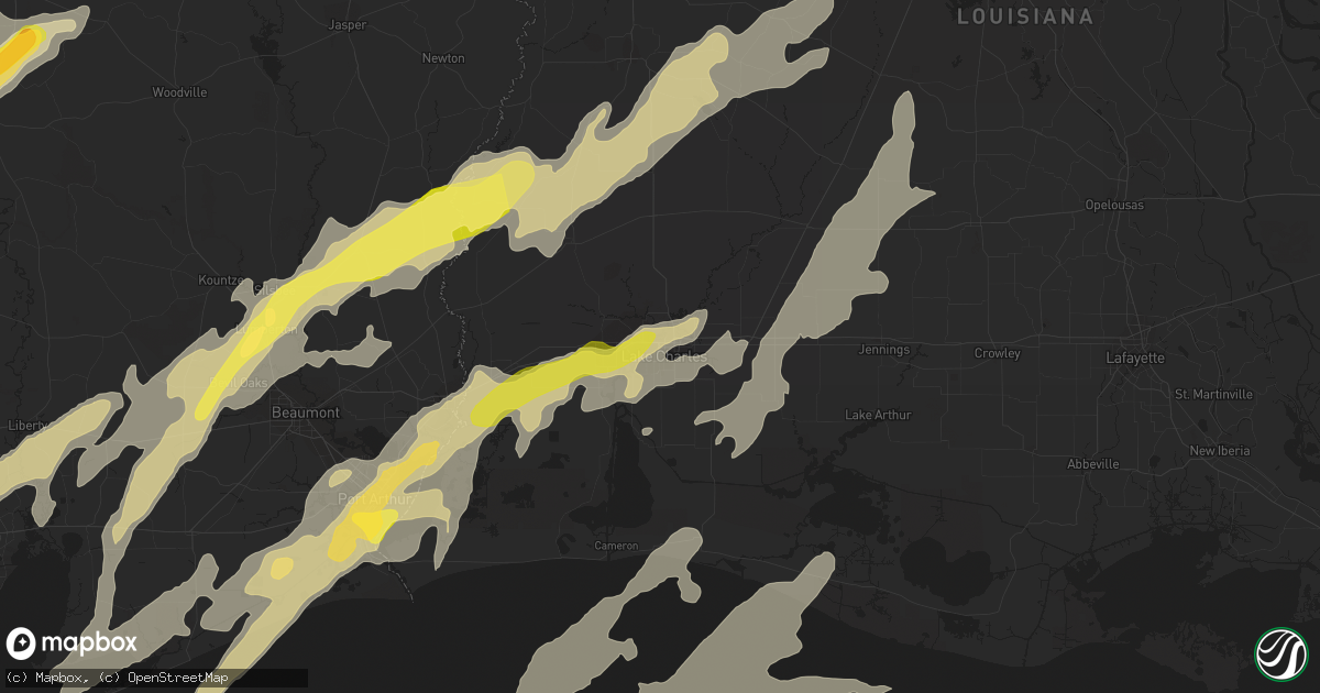 Hail map in Lake Charles, LA on January 8, 2016