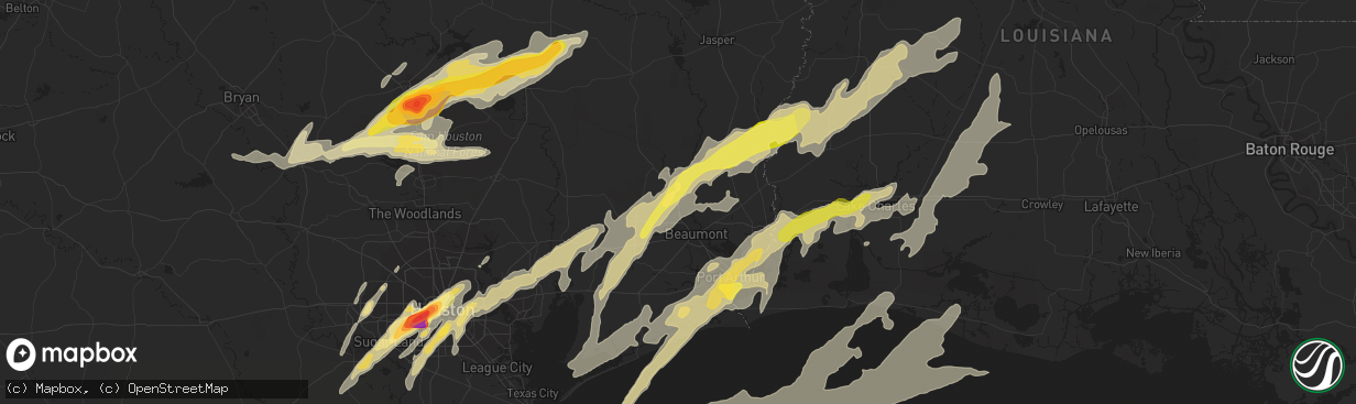 Hail map in Lumberton, TX on January 8, 2016